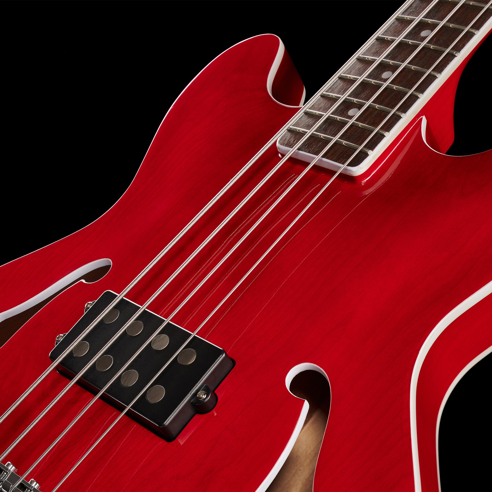 Korpus vom Semiakustik E-Bass Harley Benton HB-50 Cherry Red
