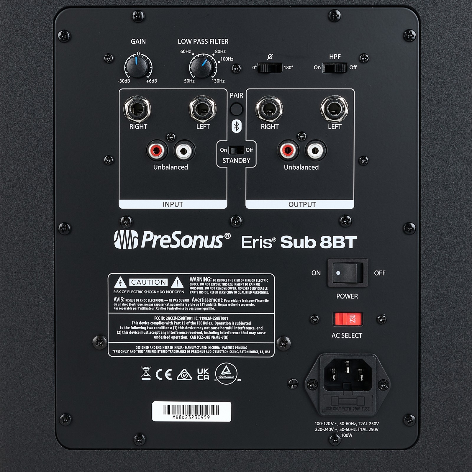 Active studio subwoofer with Bluetooth connection