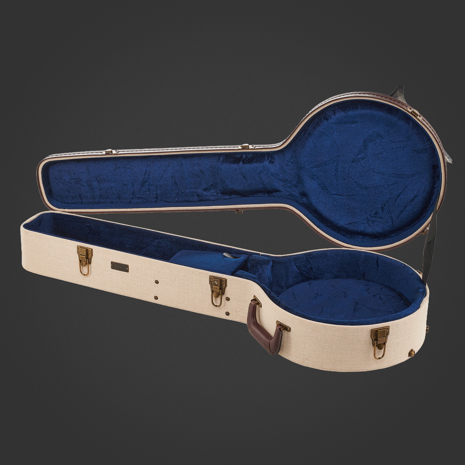 Gator Deluxe Banjo Case Beige, geöffnet