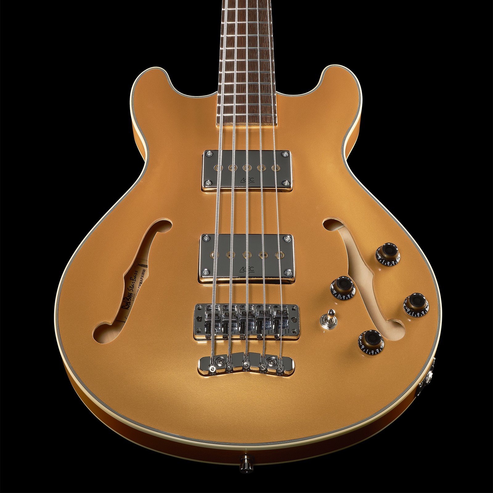 Warwick RB Star Bass 5 MGHP, 5-string semihollow bass guitar, top
