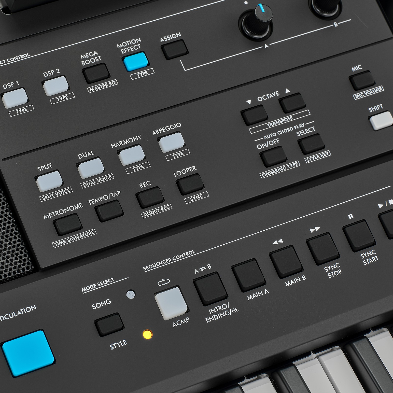Bedienelemente des Yamaha PSR-E483 Keyboards