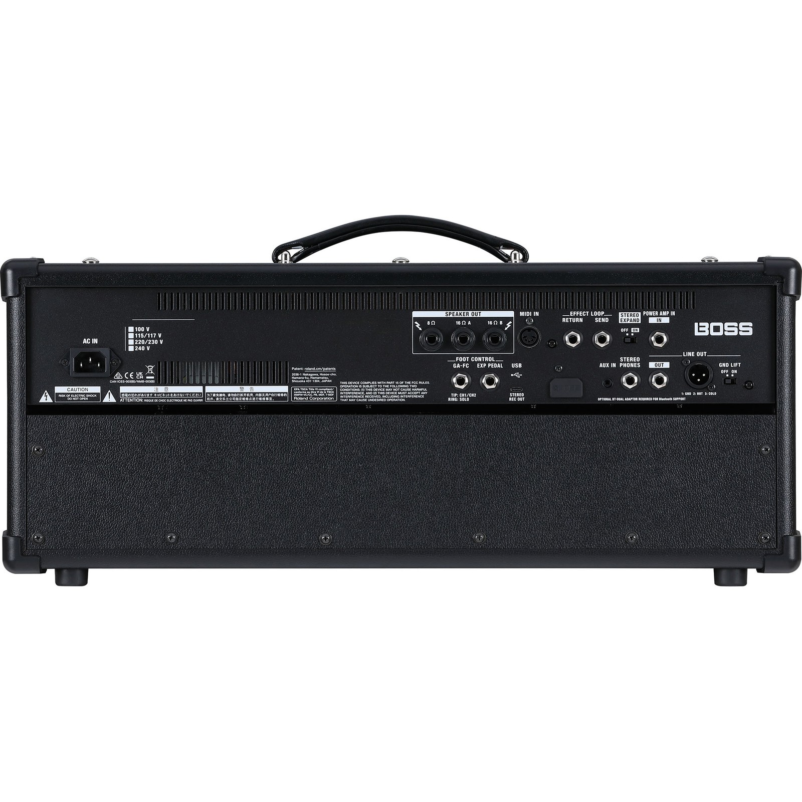 Boss Katana Artist Head Gen 3, professional modelling head for electric guitar, rear view