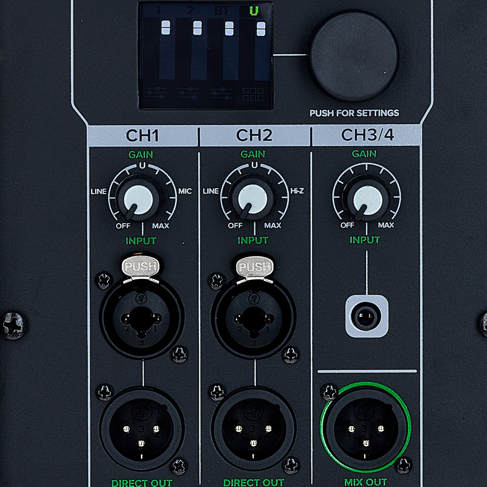 Mackie SRM 210 V-Class, Rückseite