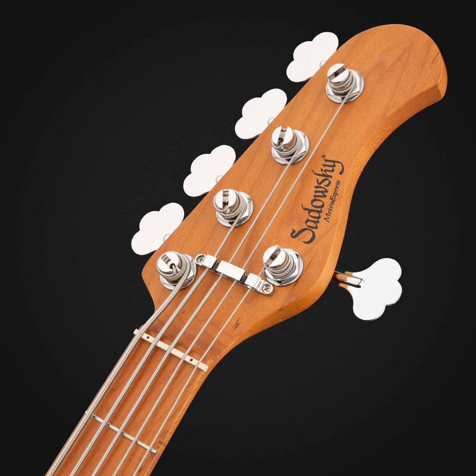 Headstock, Sadowsky MetroExpress 24 Modern 5 Maple Black, five-string bass guitar