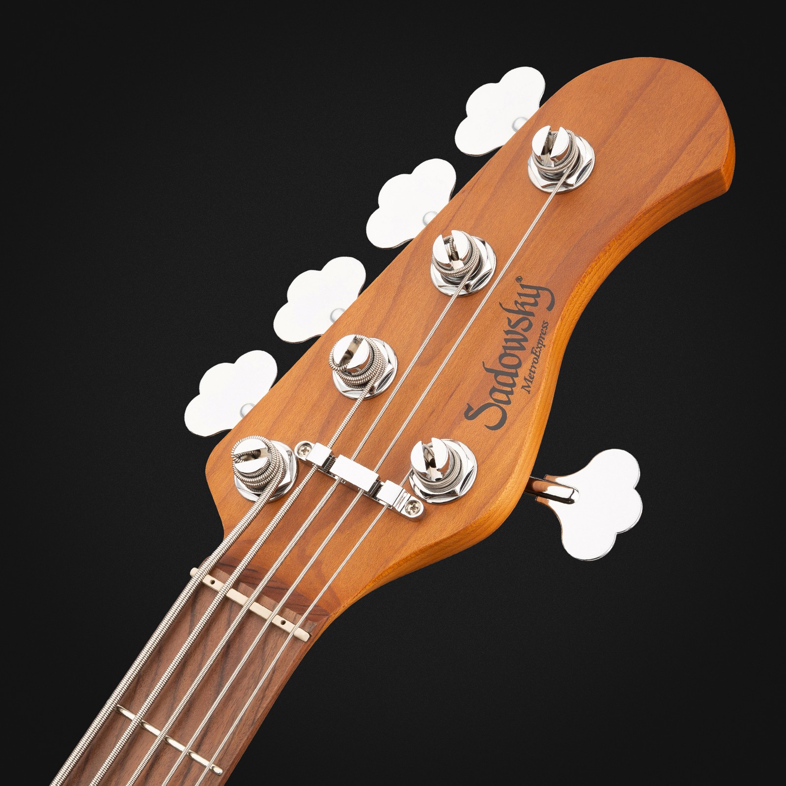Headstock, Sadowsky MetroExpress 24 Modern 5 Morado White, five-string bass guitar