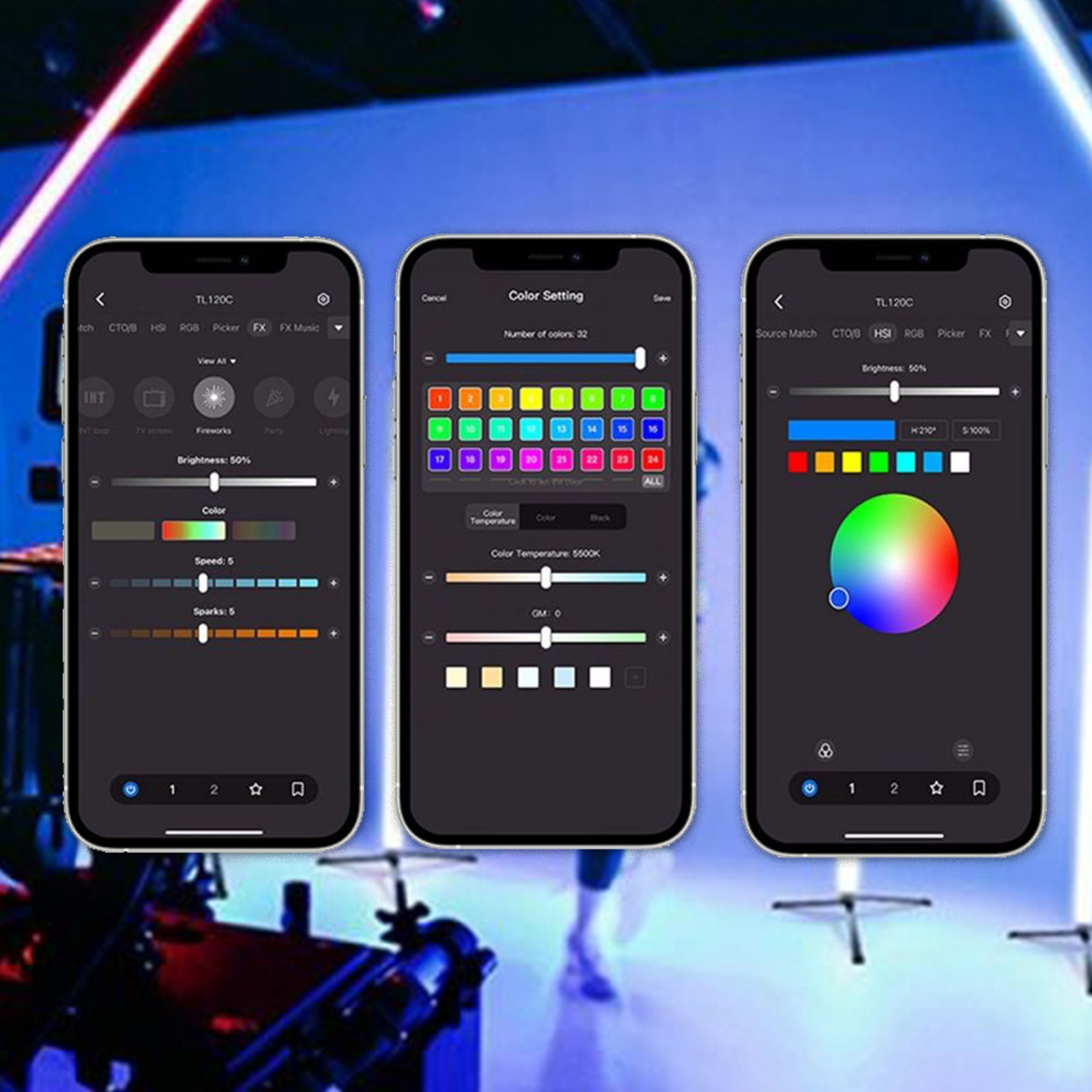 Neewer TL120C, 42 Watt RGB LED Stablicht mit App