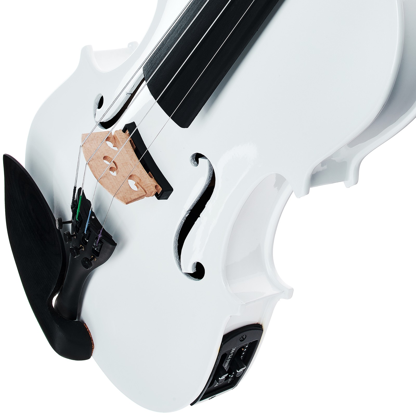Steg auf der Harley Benton HBV 800HWH Acoustic-Electric Violine