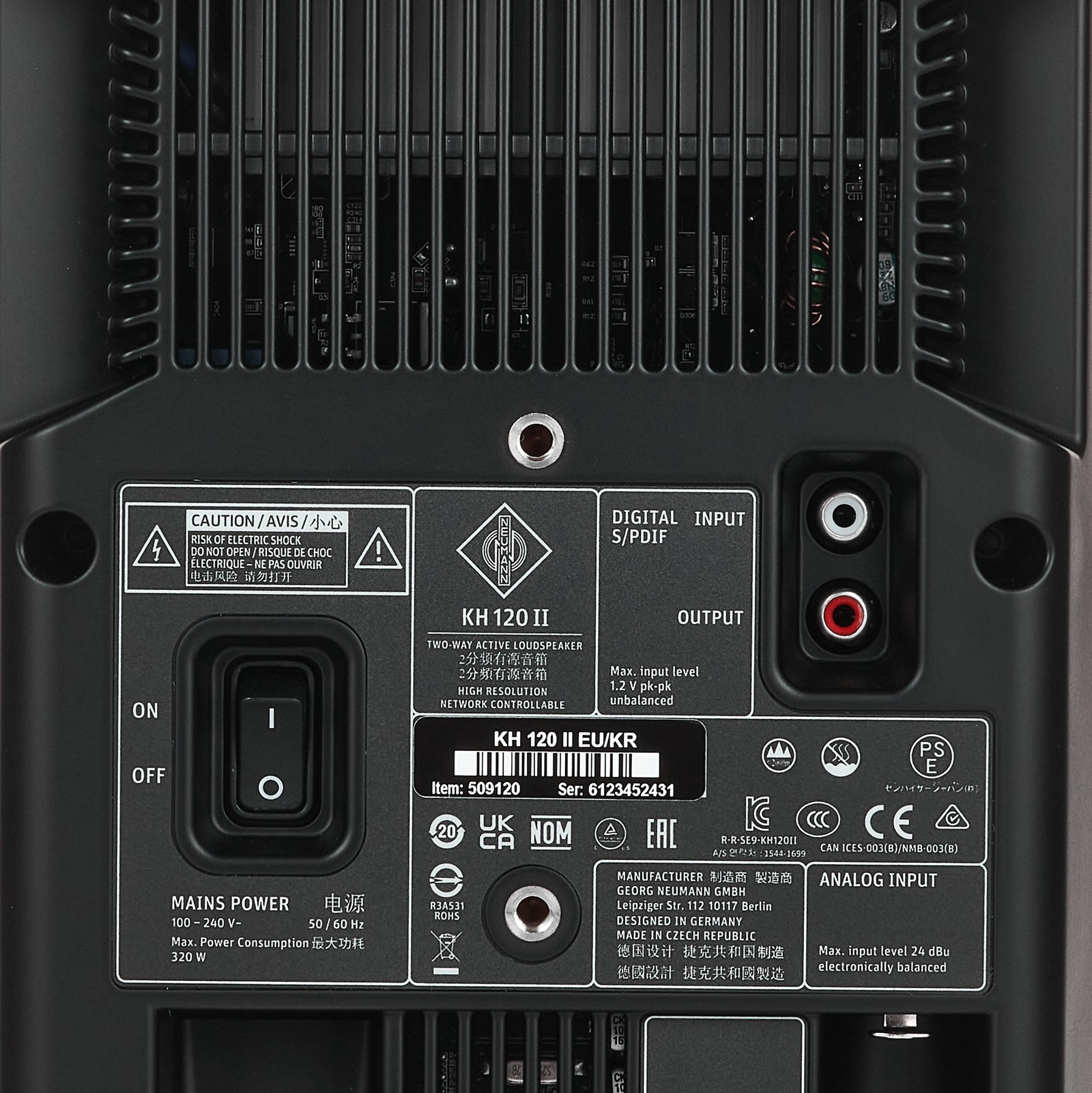 Neumann KH 120 II, Rückseite