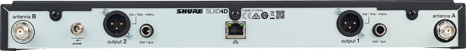 Shure SLXD24DE/SM58 L56, Rückseite