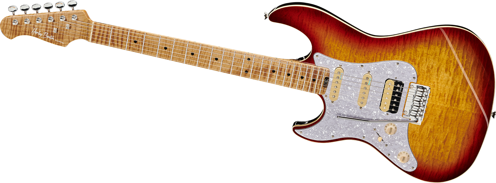 E-Gitarre Harley Benton ST-Modern Plus MN HSS LH FBB Frontansicht