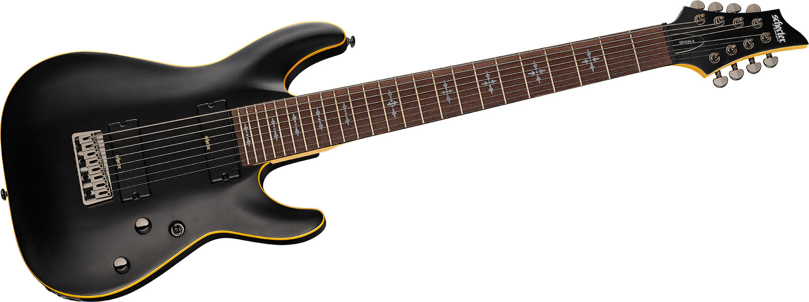 Schecter Demon-8 Aged Black Satin (-Saiter E-Gitarre