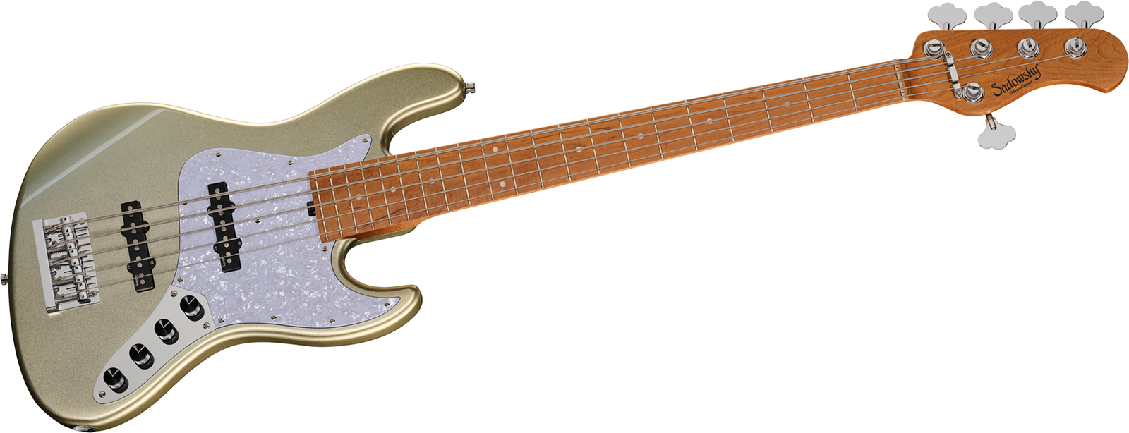 Sadowsky MetroExpress 21 Vintage JJ5 RM Champagne, five-string bass guitar