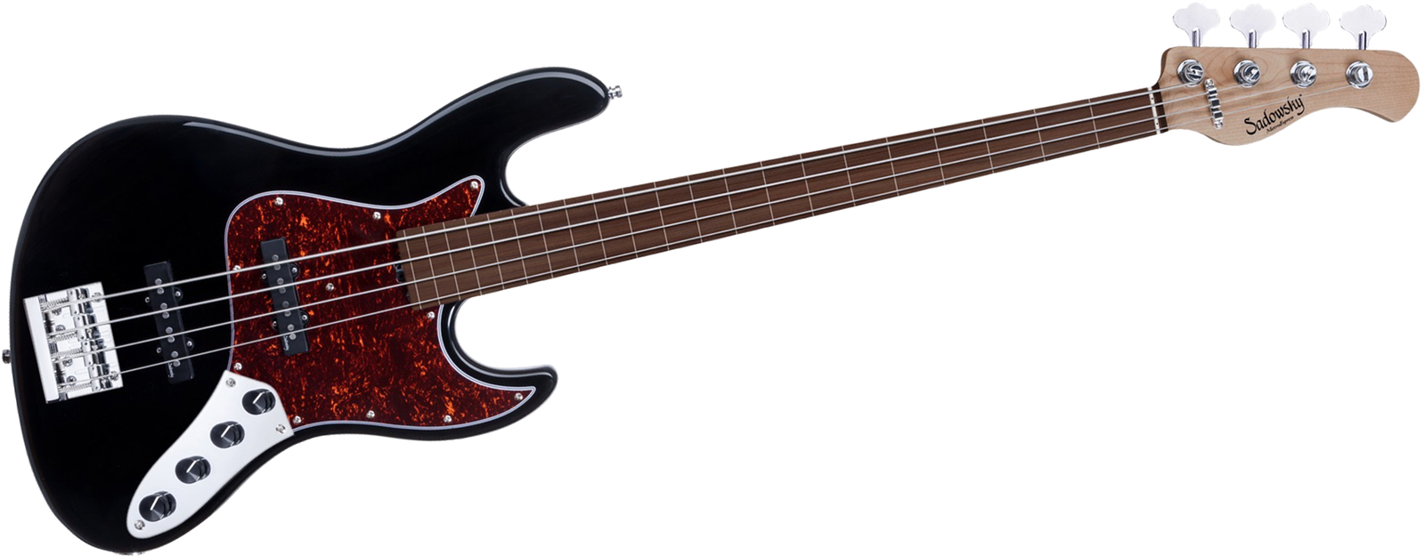 Sadowsky MetroExpress 21 Vintage JJ 4 Fretless-with-lines Black, fretless bass guitar