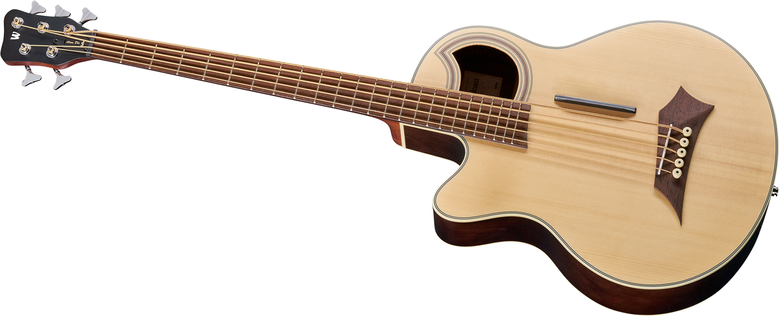 Warwick RockBass Alien Deluxe 5 Natural LH, left-handed acoustic five-string bass