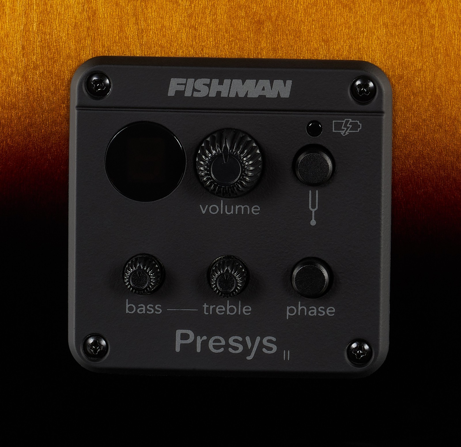 Vorverstärker Presys II von Fishman auf der Sunburst Zarge