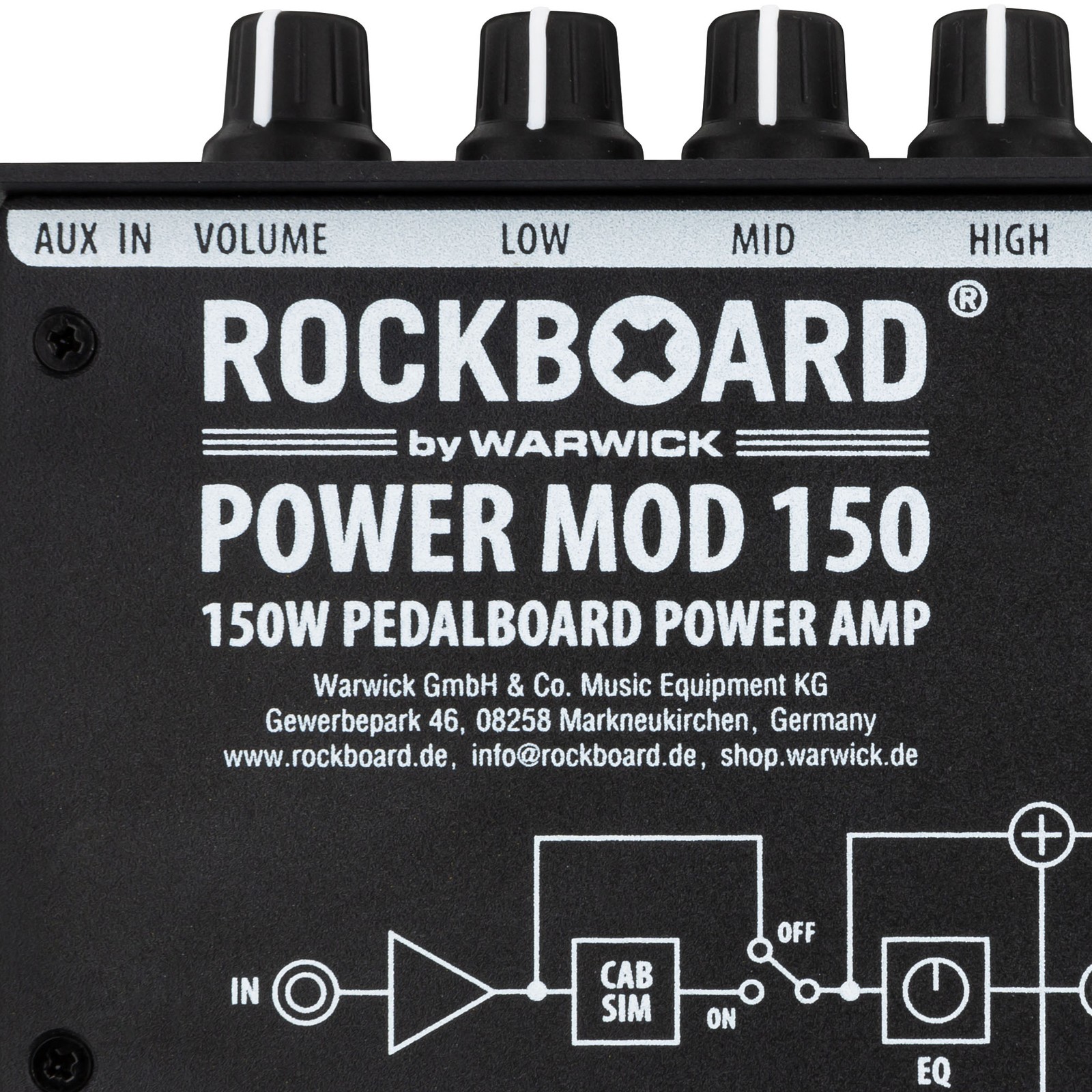 Unterseite des Rockboard Power MOD 150 Pedalboard