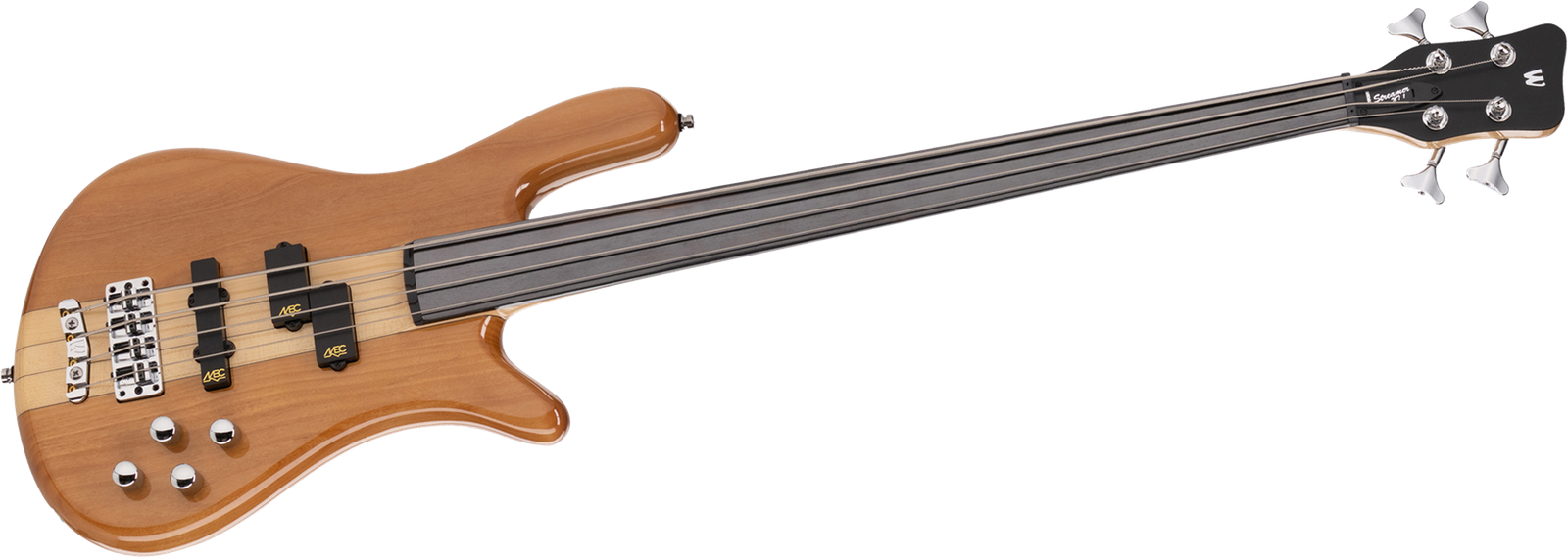 Warwick RockBass Streamer Neckthru 4 Fretless Natural, fretless bass guitar