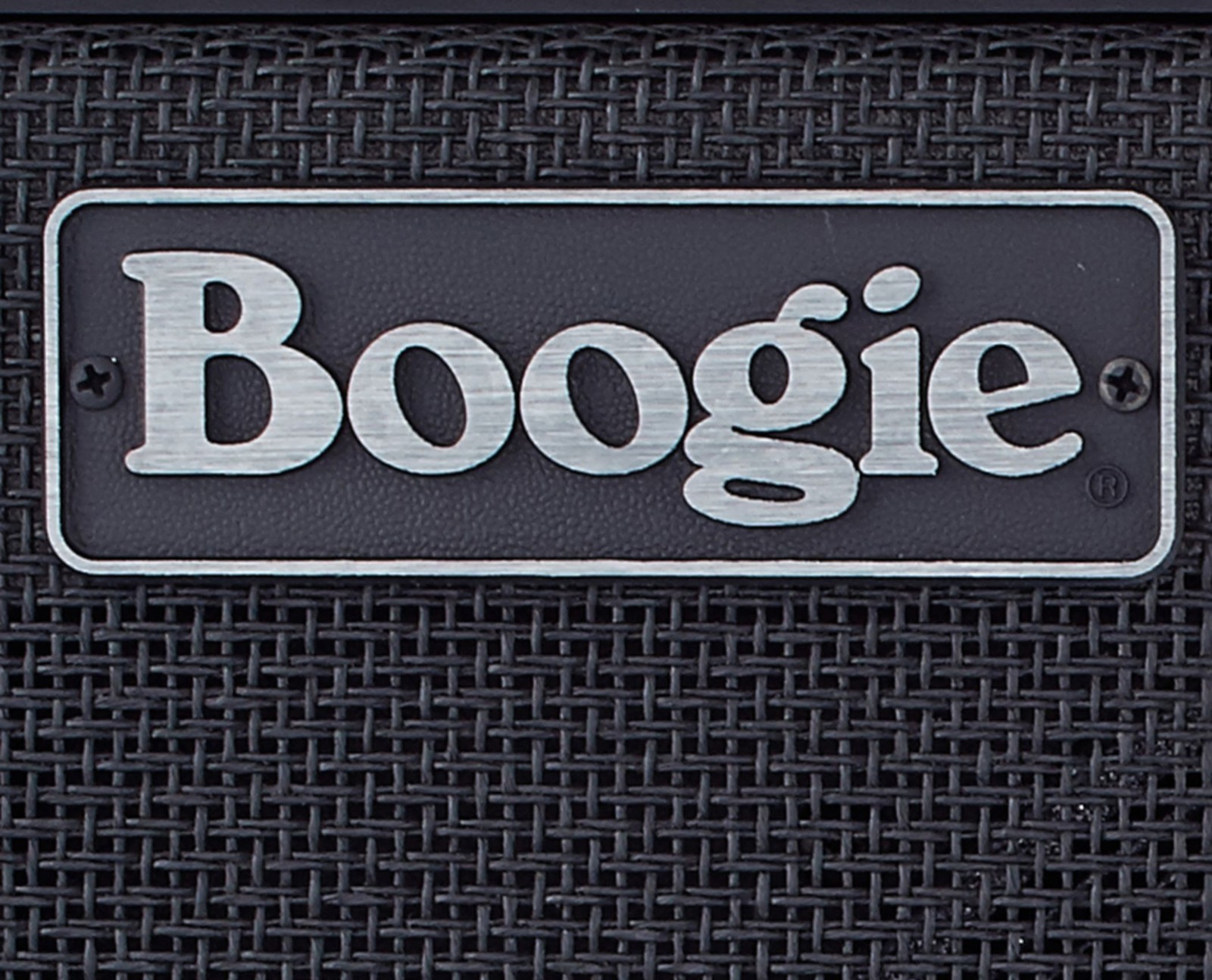 Boogie Logo auf dem Frontgitter eines Verstärkers