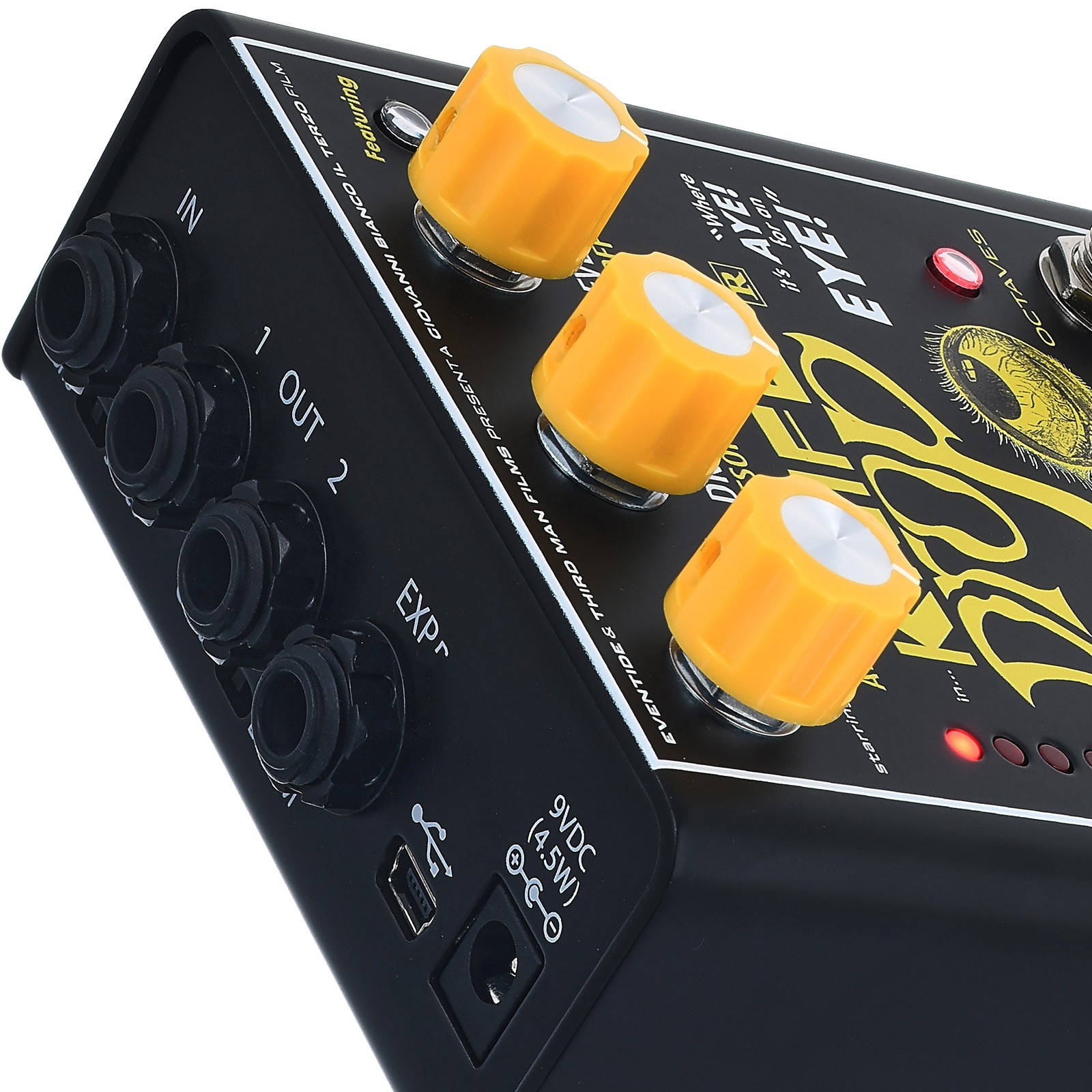 Anschlüsse auf der Rückseite des Eventide Knife Drop Fuzz Effekt
