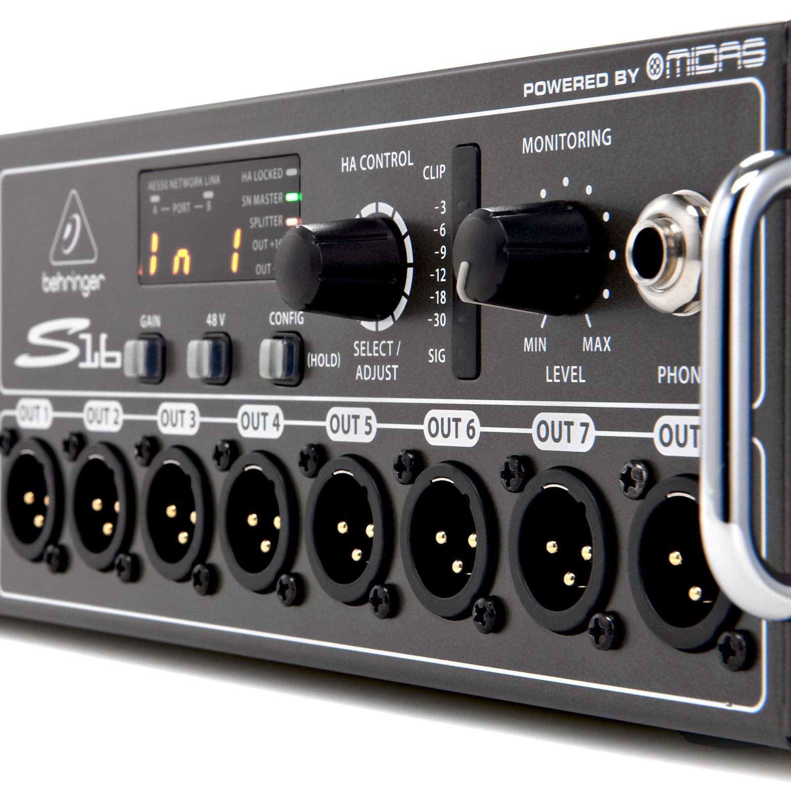Anschlüsse an der digitalen Behringer S16 Stagebox