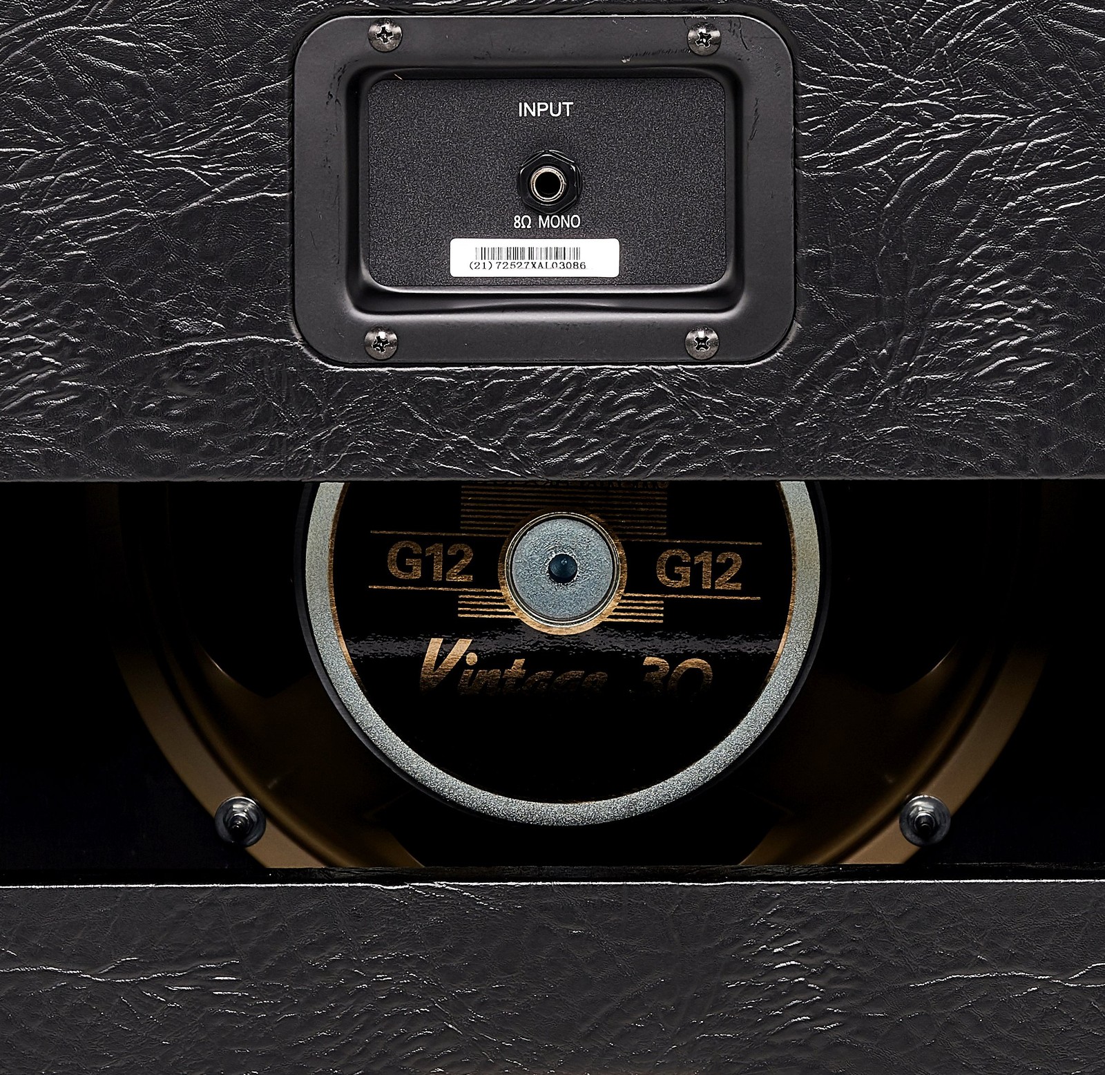 Closeup of the Harley Benton G112 Celestion V30 Cabinet for Electric Guitar
