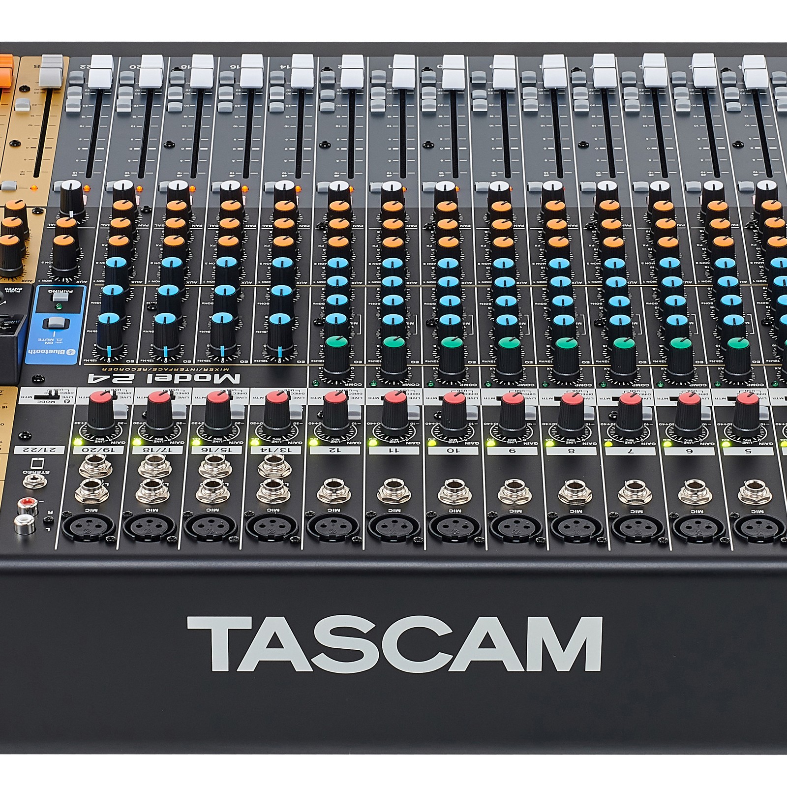 Tascam Model 24 mixing desk, manufacturer's logo