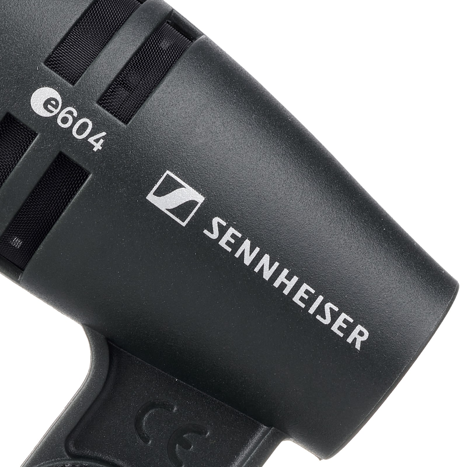 Sennheiser logo on the E604 Dynamic Instrument Microphone