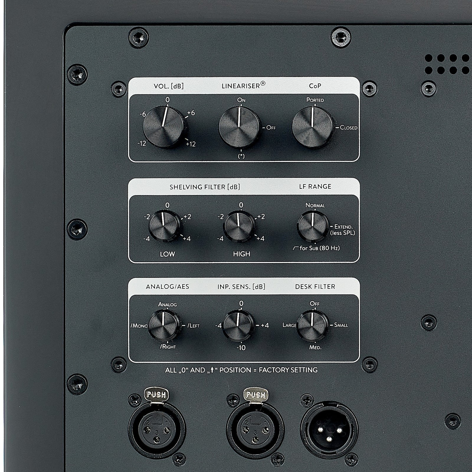 Rear view of the HEDD Type 20 MK2 Right, studio midfield monitor