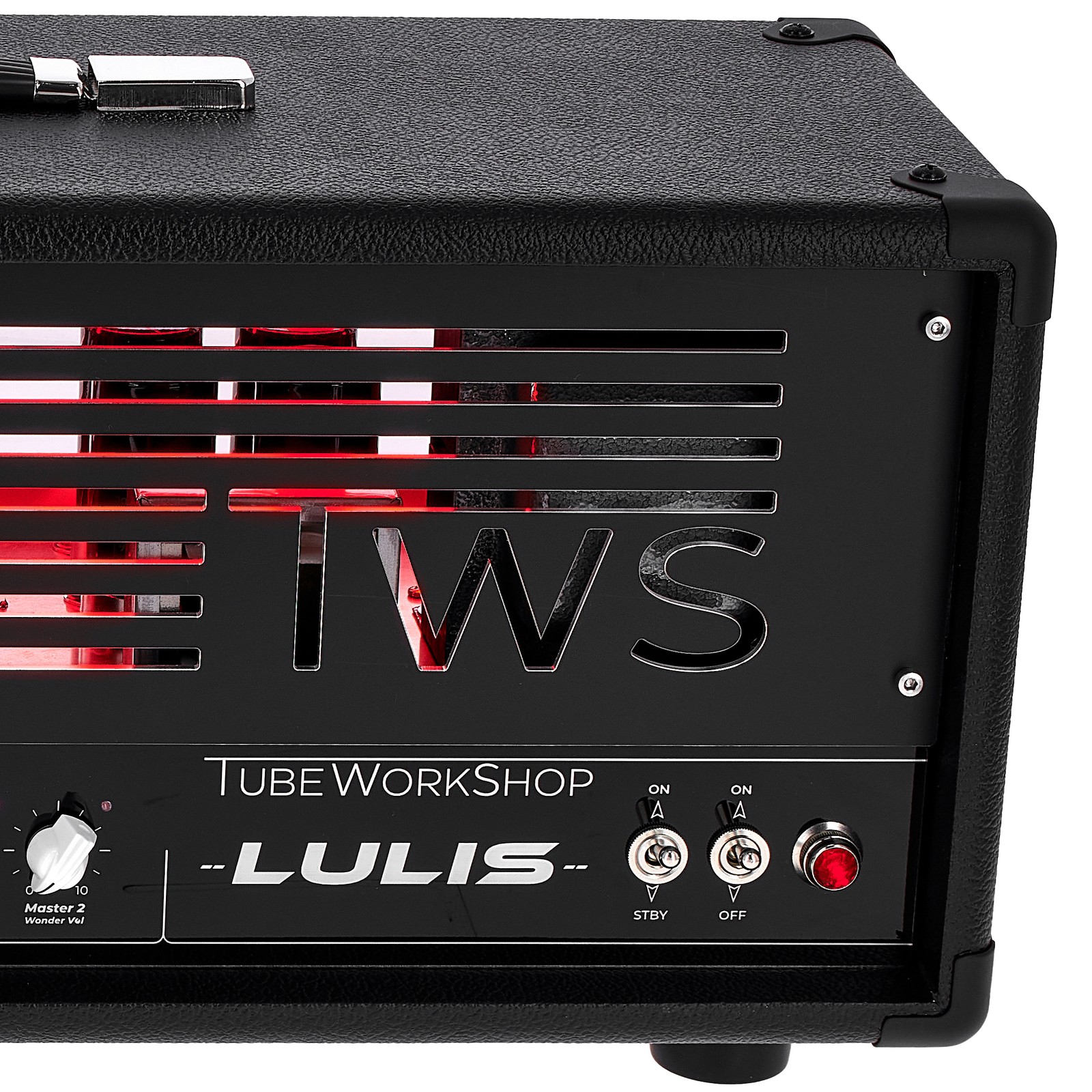Logo TWS sur la tête d'ampli tout lampes Lulis Signature Top pour guitare électrique