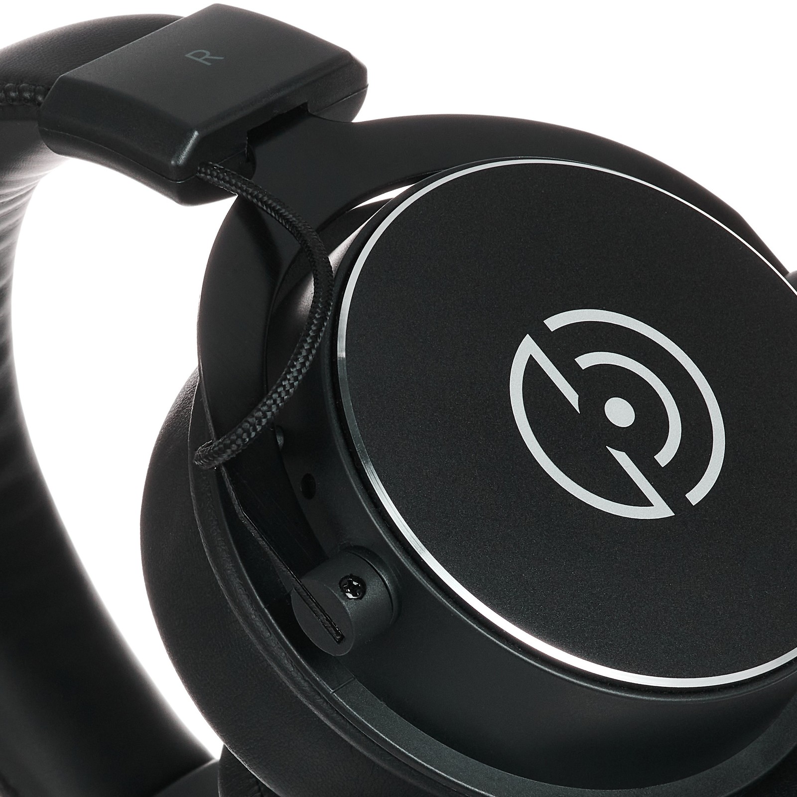 the t.bone logo on the side of black headphones