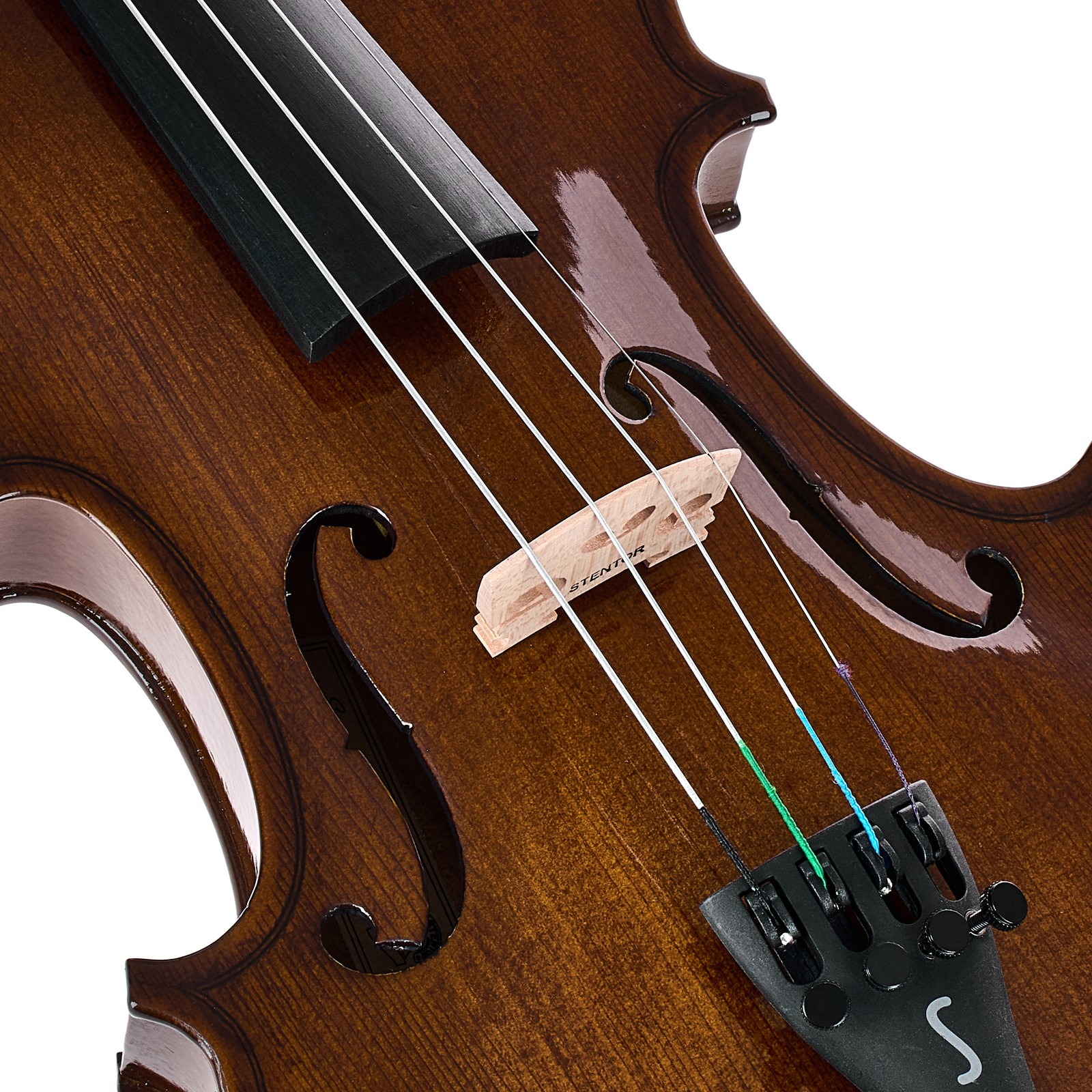 Bridge on the Stentor SR1500 Violin Student II 3/4 Student Violin