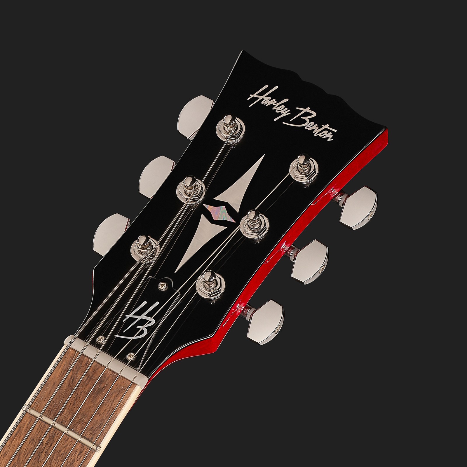 Kopfplatte der Harley Benton Hb35 Ch Vintage Series E-Gitarre