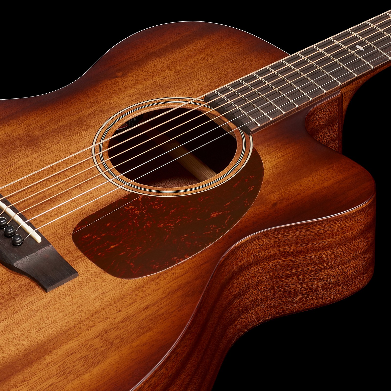 Sapele und Gabun Mahagoni Korpus der Harley Benton Custom Line CLA-15MCE VS