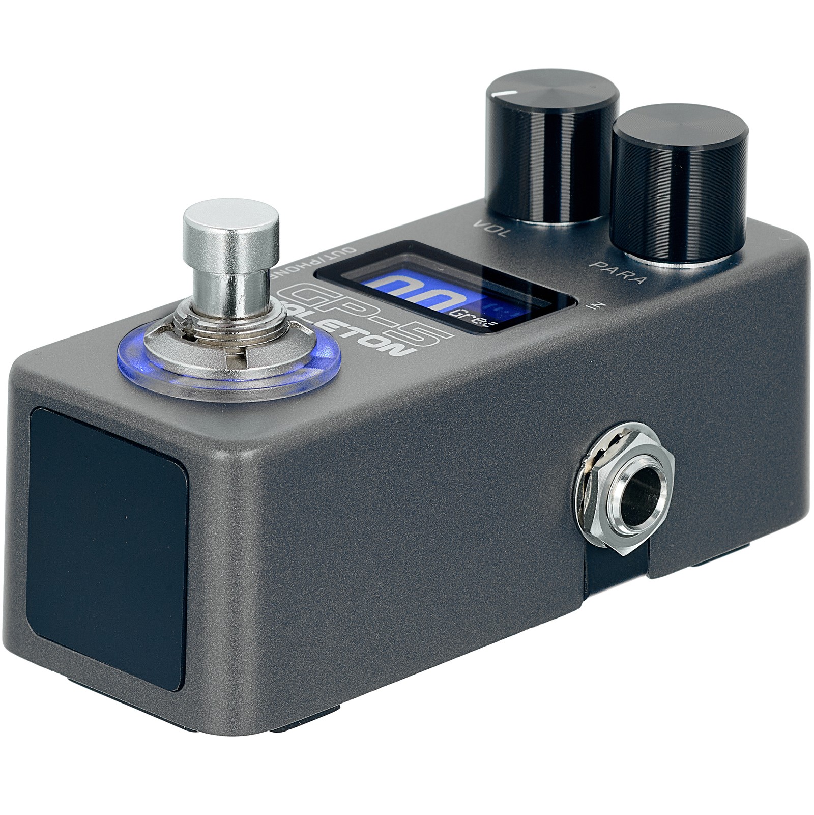 Seitenansicht des Valeton GP-5 Multieffektpedals für E-Gitarre