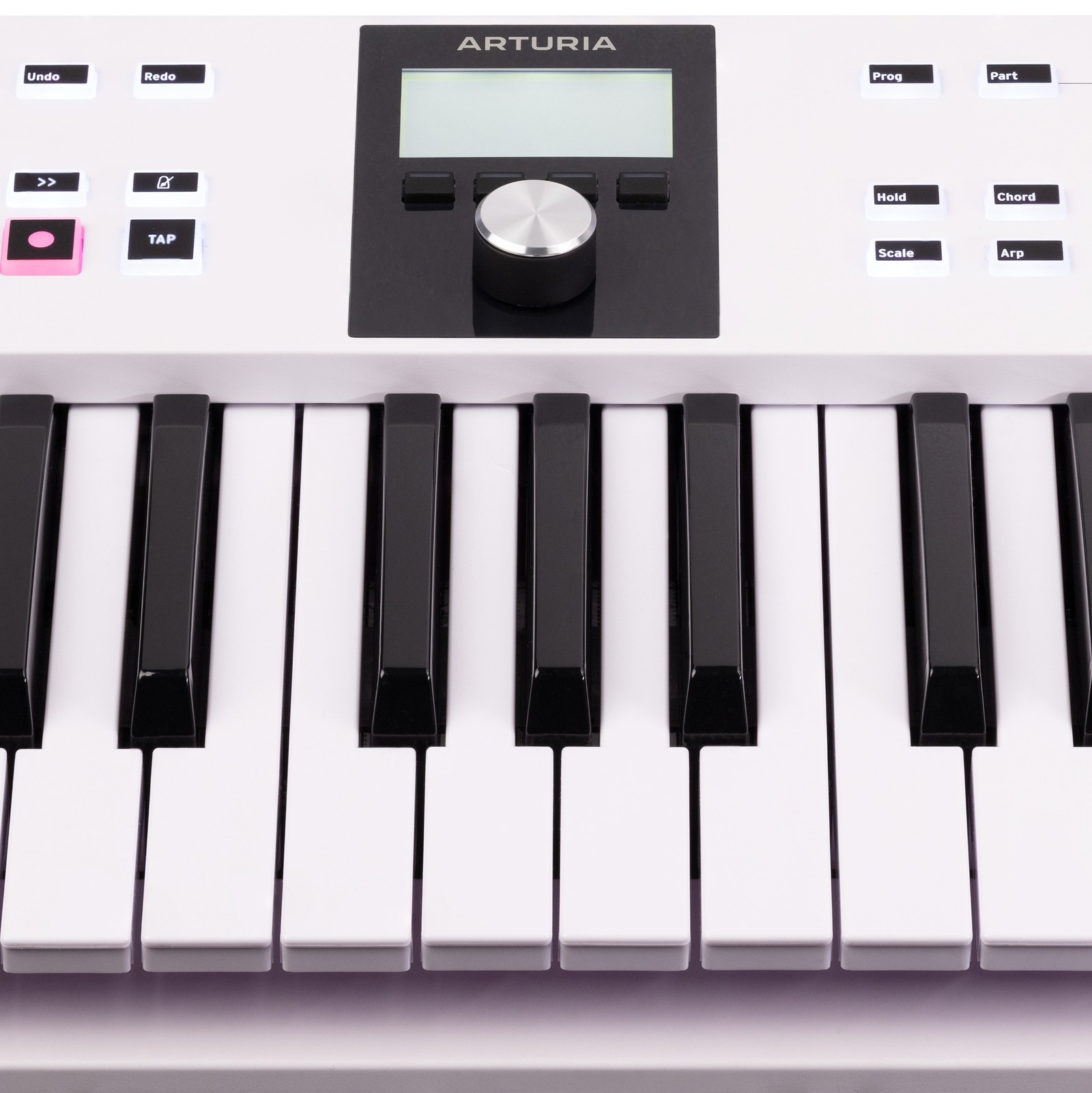 Keys and screen on the Arturia KeyLab Essential 61 MK3 White