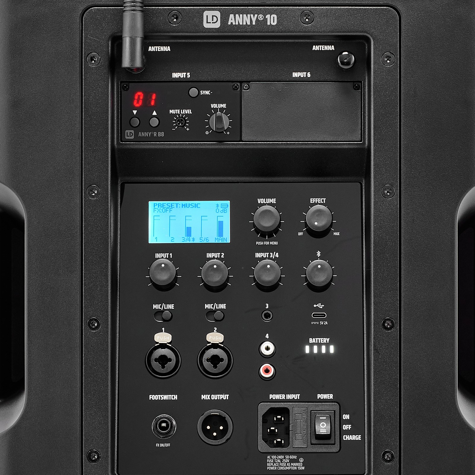 Bedienelemente des LD Systems ANNY 10 HHD 2 B8