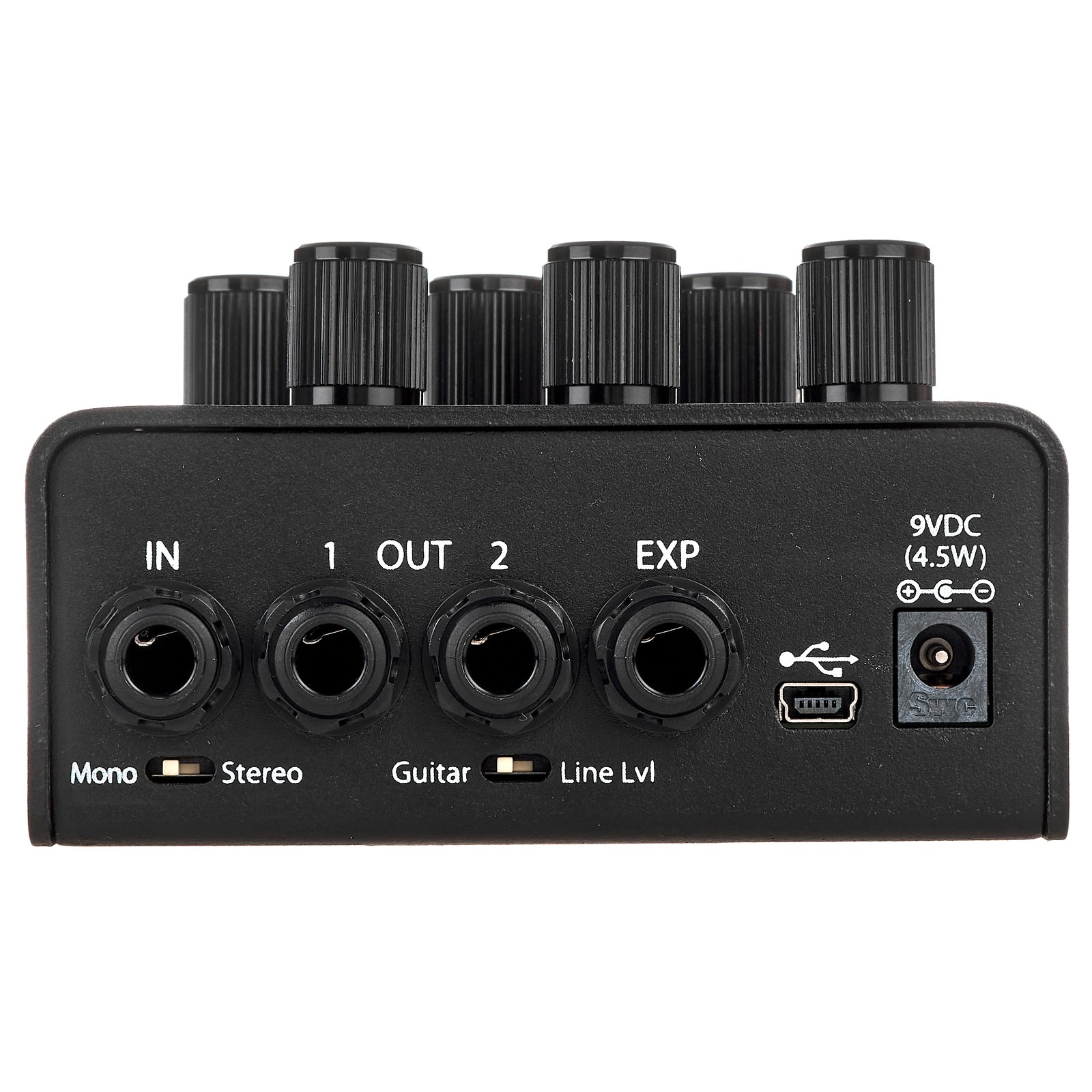Sockets on the Eventide Blackhole reverb effect pedal for electric guitar and bass