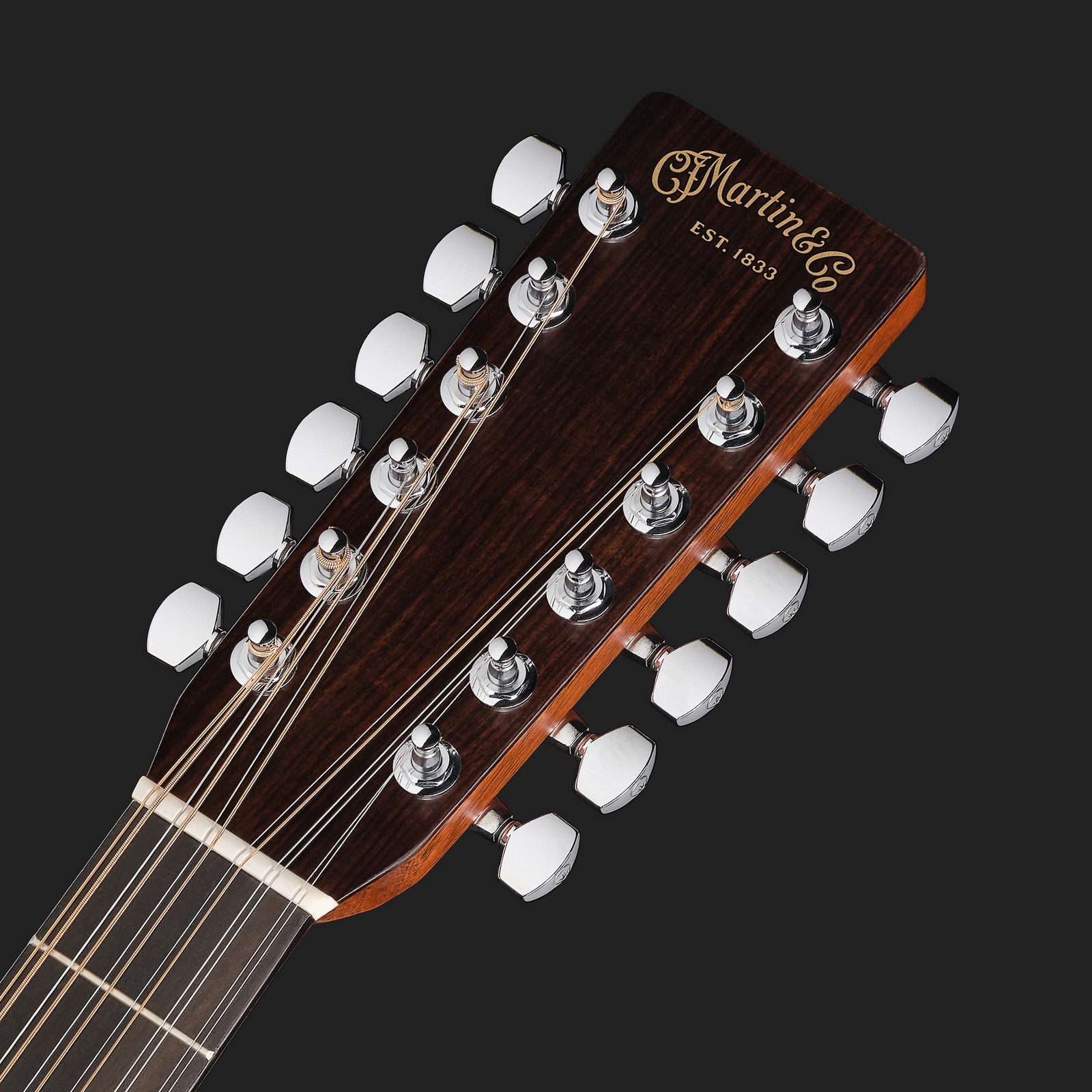 Kopfplatte der Martin Guitar HD1228 12-Saiter Westerngitarre