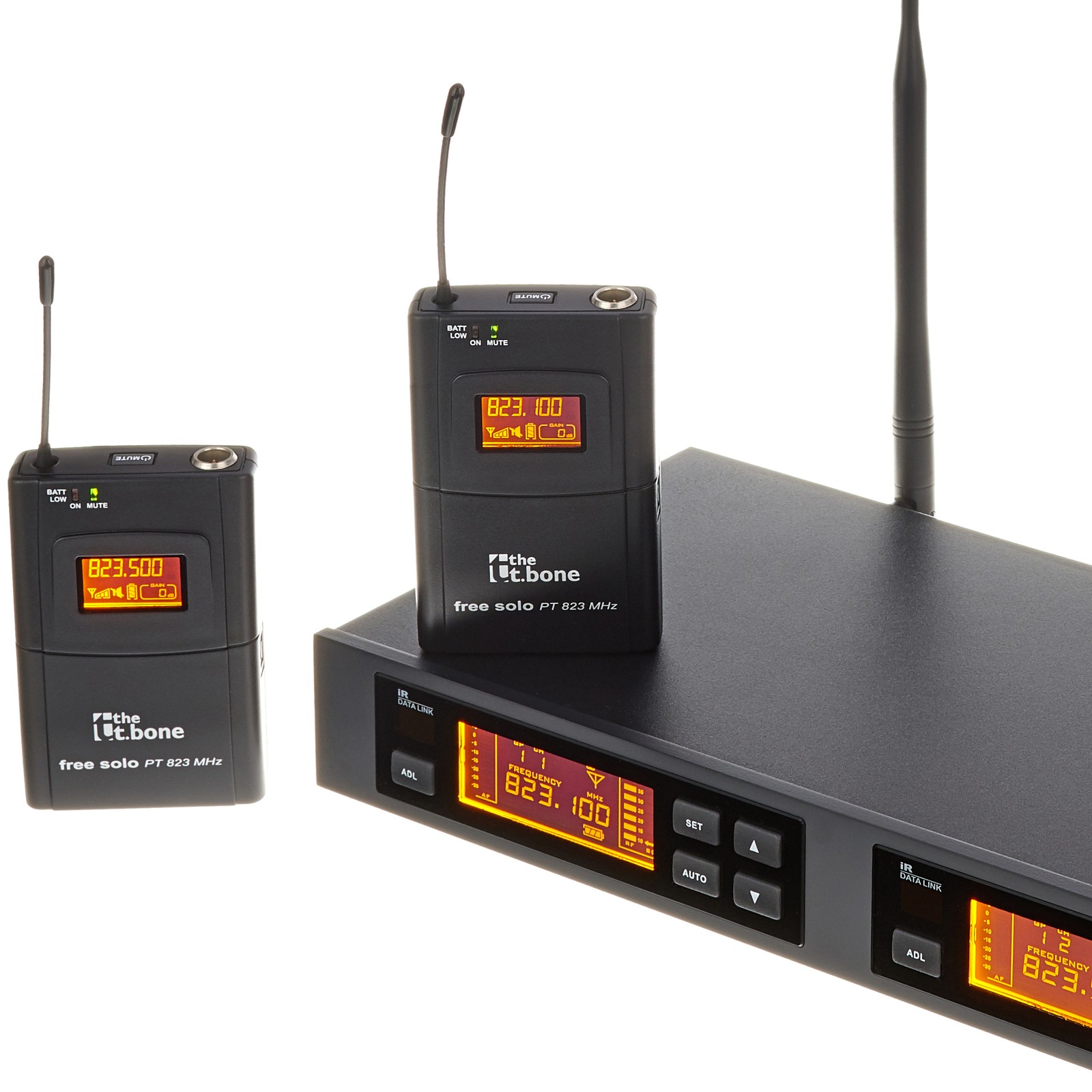 the t.bone free solo Twin PT 823 MHz, wireless instrument transmitter system