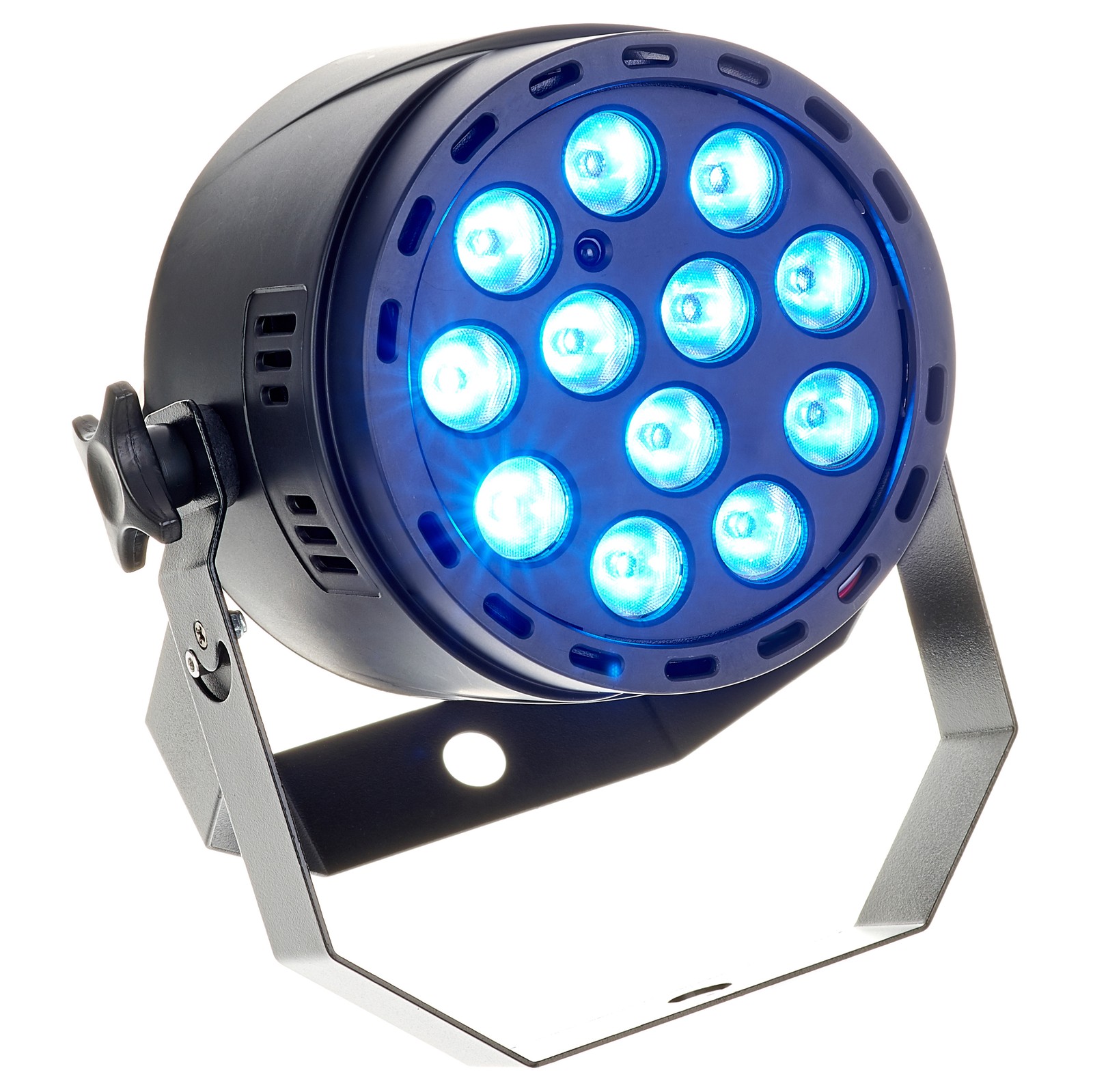 Fun Generation LED Pot 12x1W QCL RGB WW in Vollansicht leuchtet blau