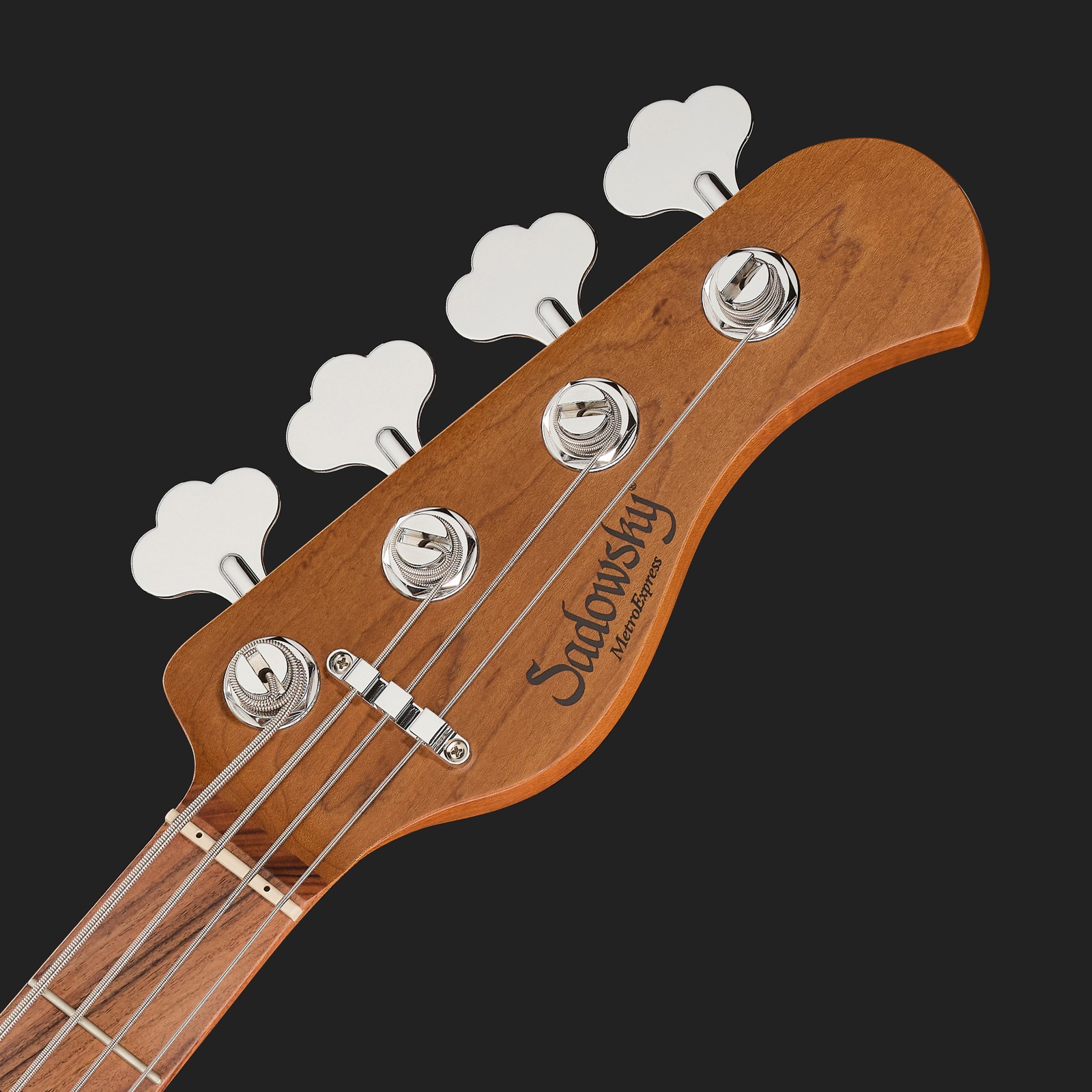 Headstock and morado fingerboard on the Sadowsky MetroExpress 21 Hybrid 4 Morado White