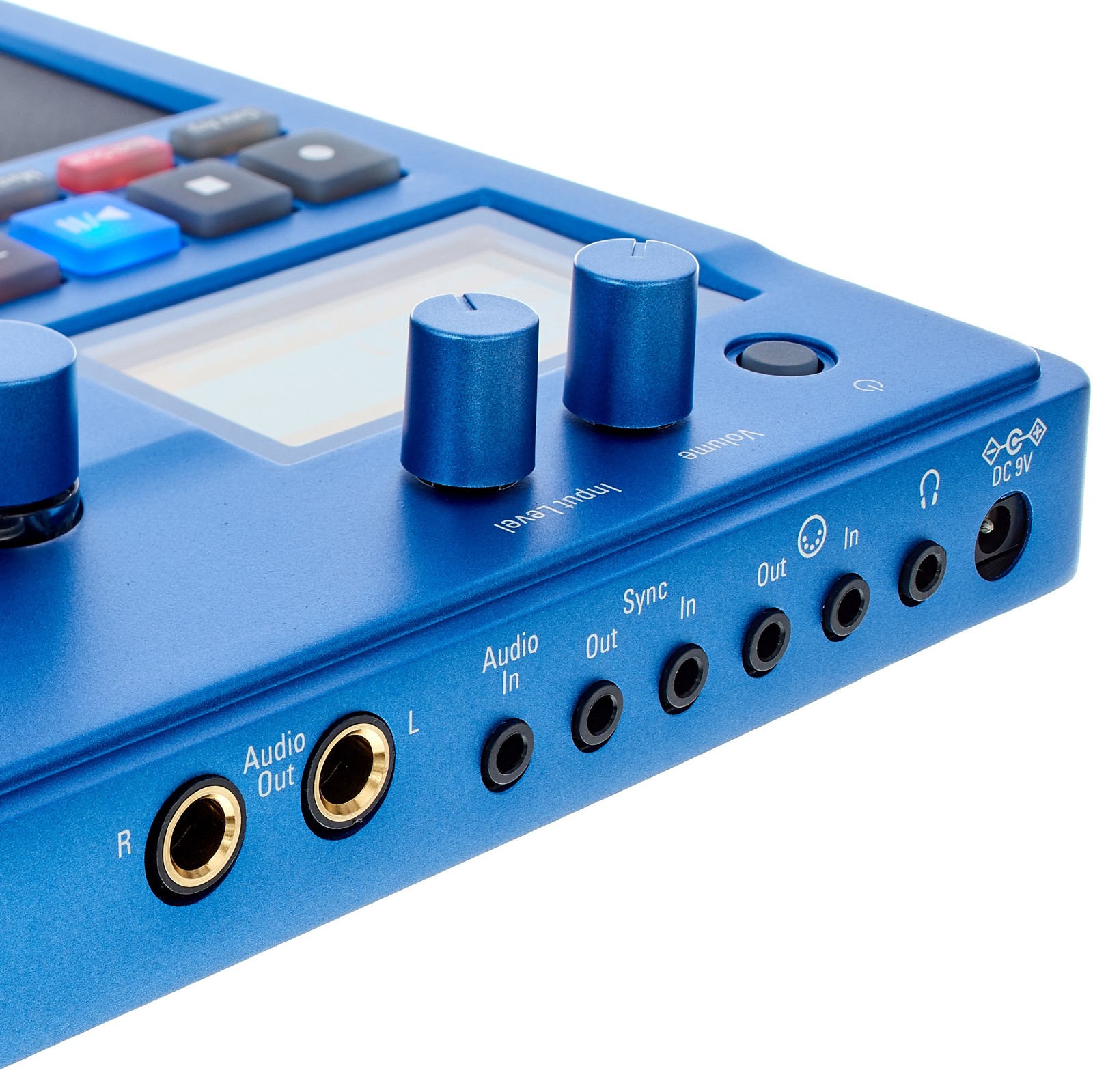 Ansicht der Anschlüsse des Korg Electribe Blue
