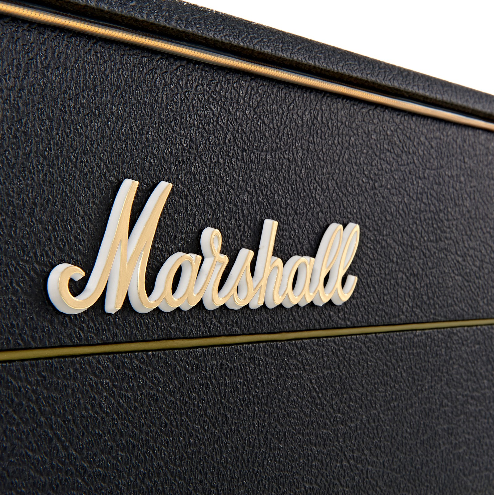 Marshall logo on the 1959 HW all-tube amp head