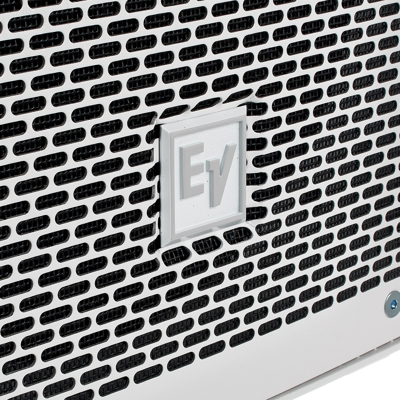 Manufacturer's logo on the EV ELX200-10-W, white 2-Way 10" Passive Speaker