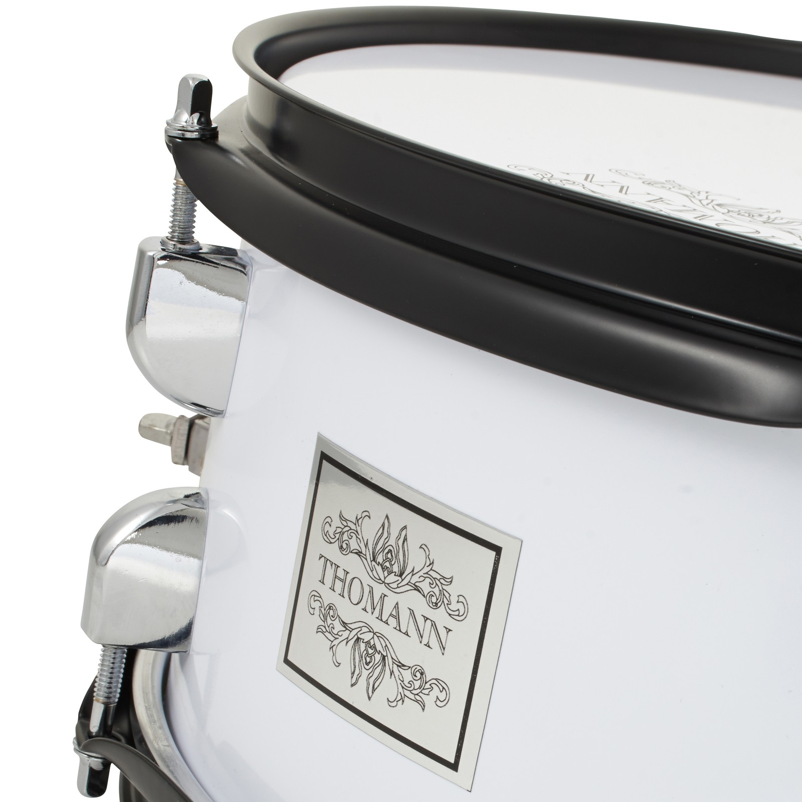 Logo et cerclages noirs Thomann SD1455W Marching Snare Set