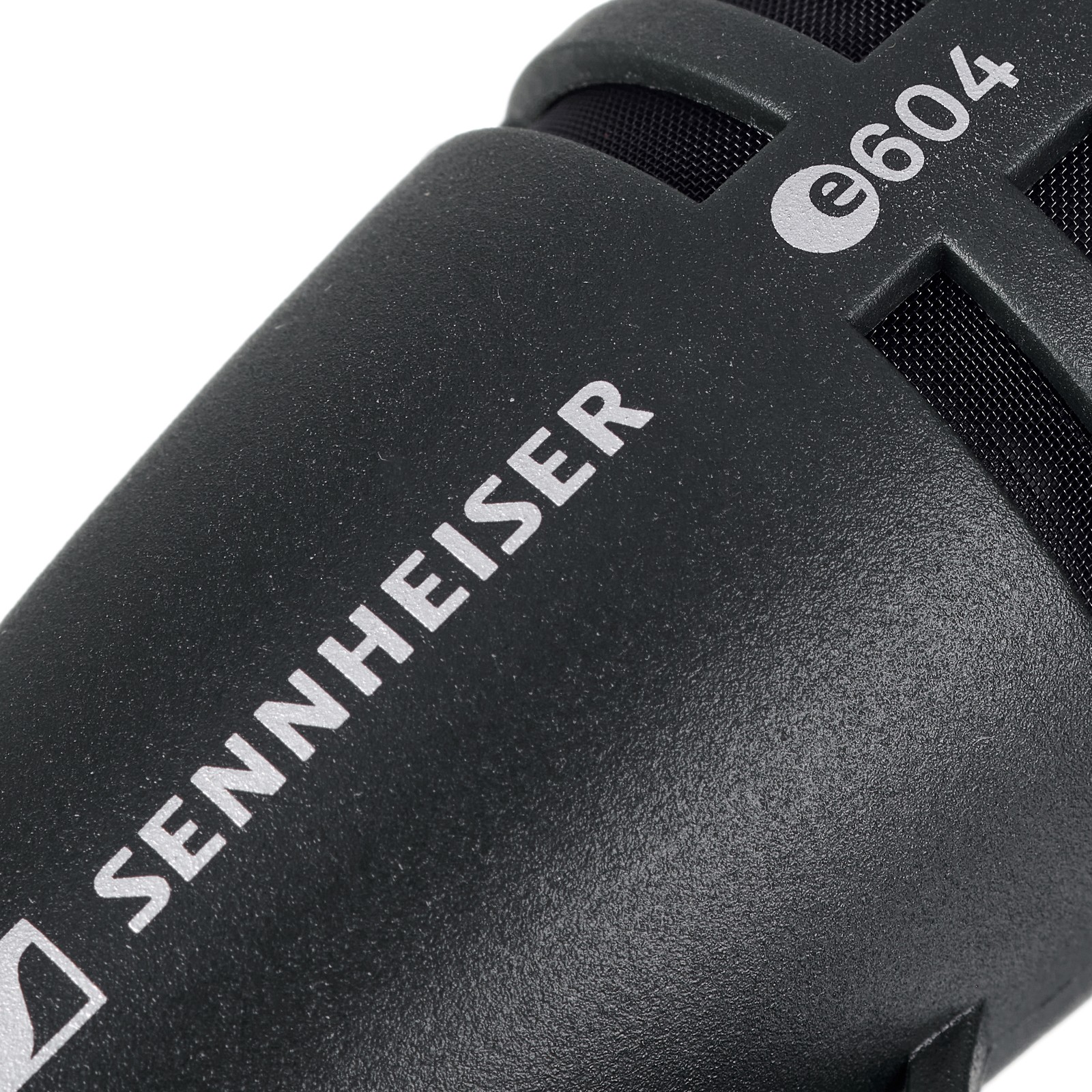Sennheiser logo on the E604 Dynamic Instrument Microphone