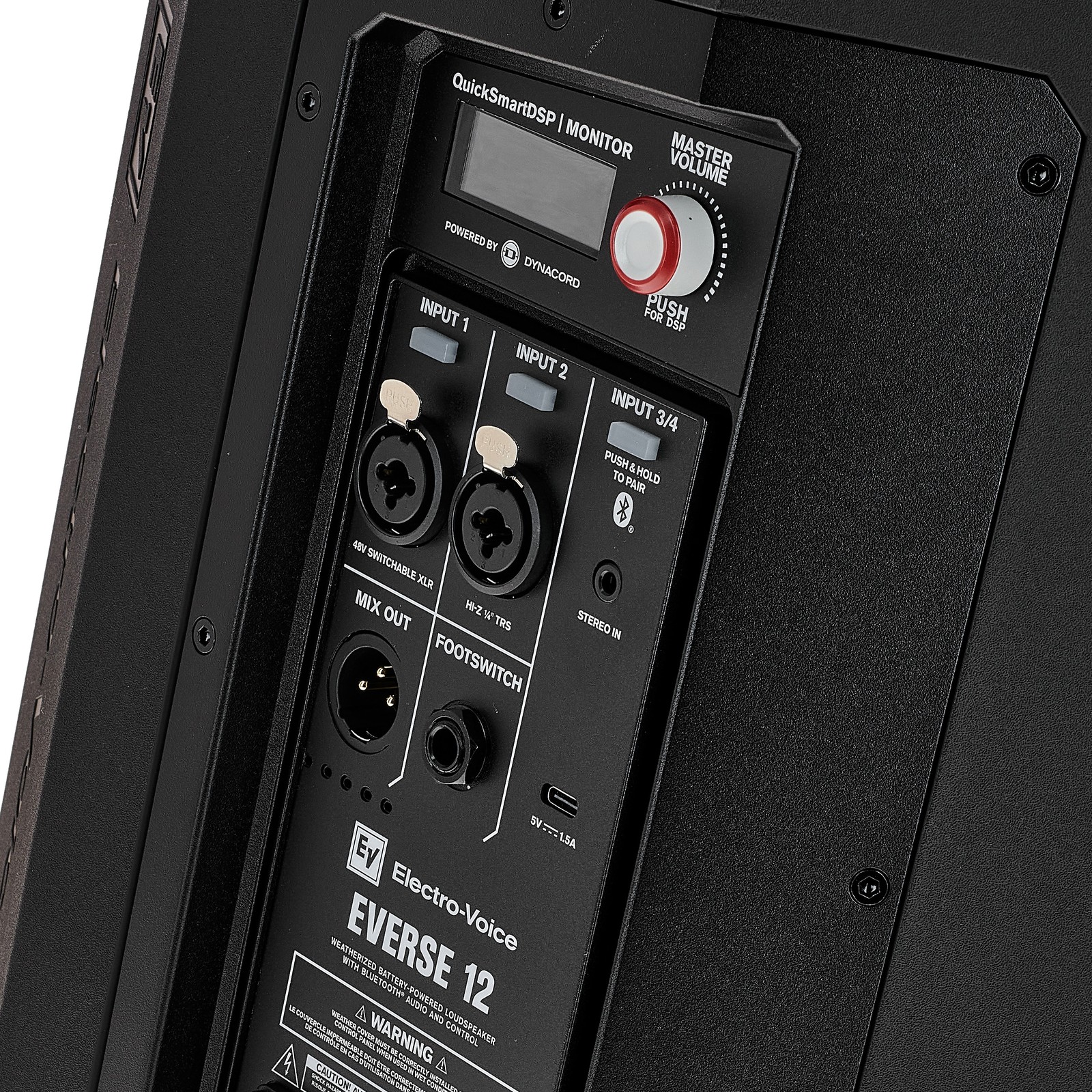 Electro-Voice Everse 12 full-range loudspeaker with 4-channel Dynacord digital mixer