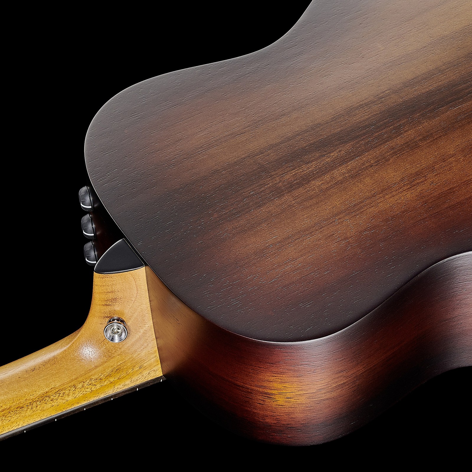 Closeup of the Taylor GS Mini-e Koa Plus Acoustic Guitar with Pickup