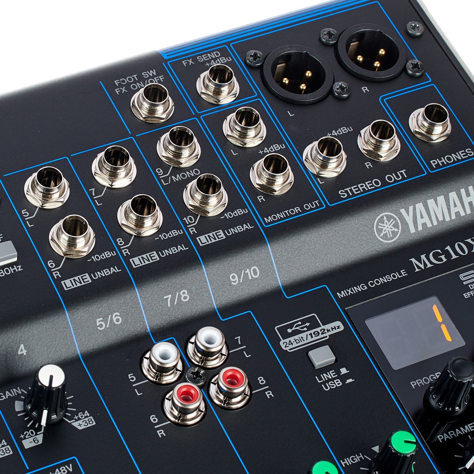 Anschlüsse des Yamaha MG10XUF Mixers