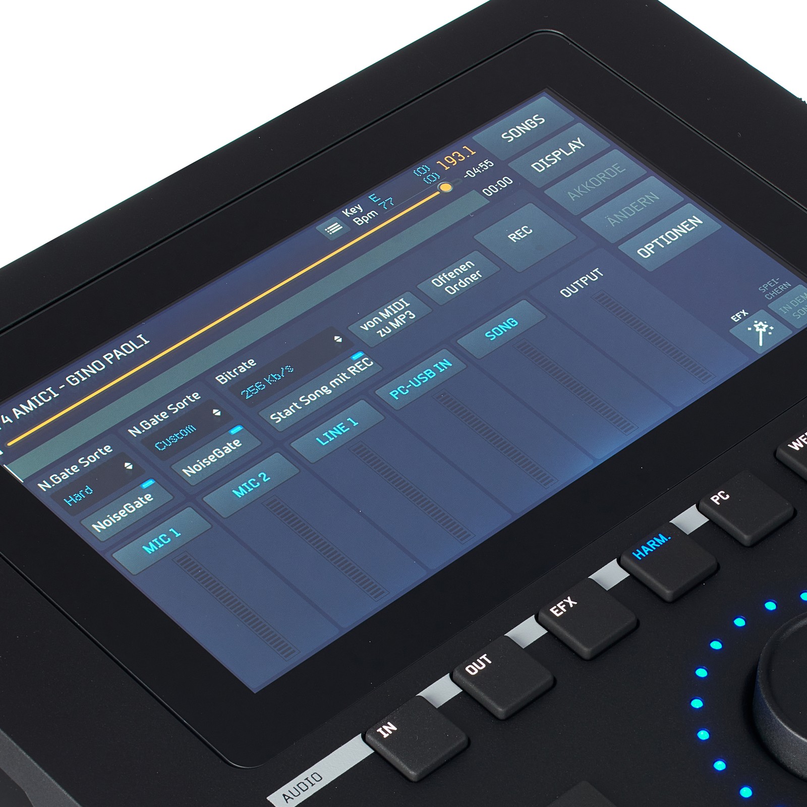 Display der M-Live Divo Pro Workstation